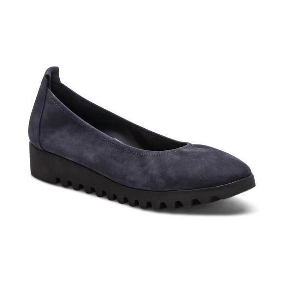 NEW AETREX women brianna ballet flat slip-on shoe in navy - Picture 1 of 6